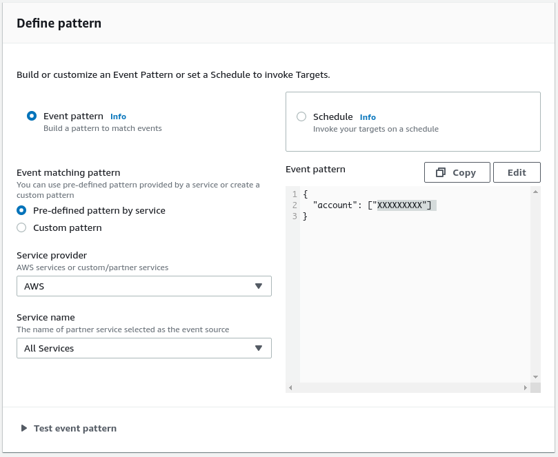 Event pattern - AWS - All Services